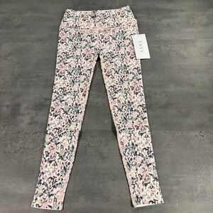 Tavi Active Leggings Womens S Seamless 7/8 Rib Tight Ensemble Floral Pink Blue